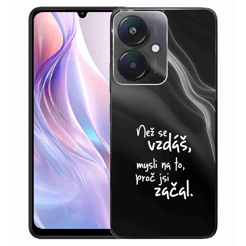 Gélový kryt mmCase na Xiaomi Redmi 13C 5G - citát 2 čierne pozadie