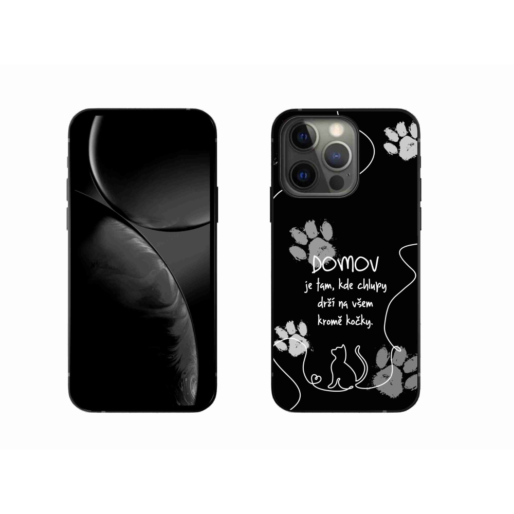 Gélový kryt mmCase na iPhone 13 Pro 6.1 - mačacie motív čierne pozadie