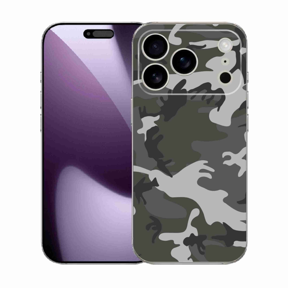 Gélový kryt mmCase na iPhone 17 Pro - maskáčový vzor