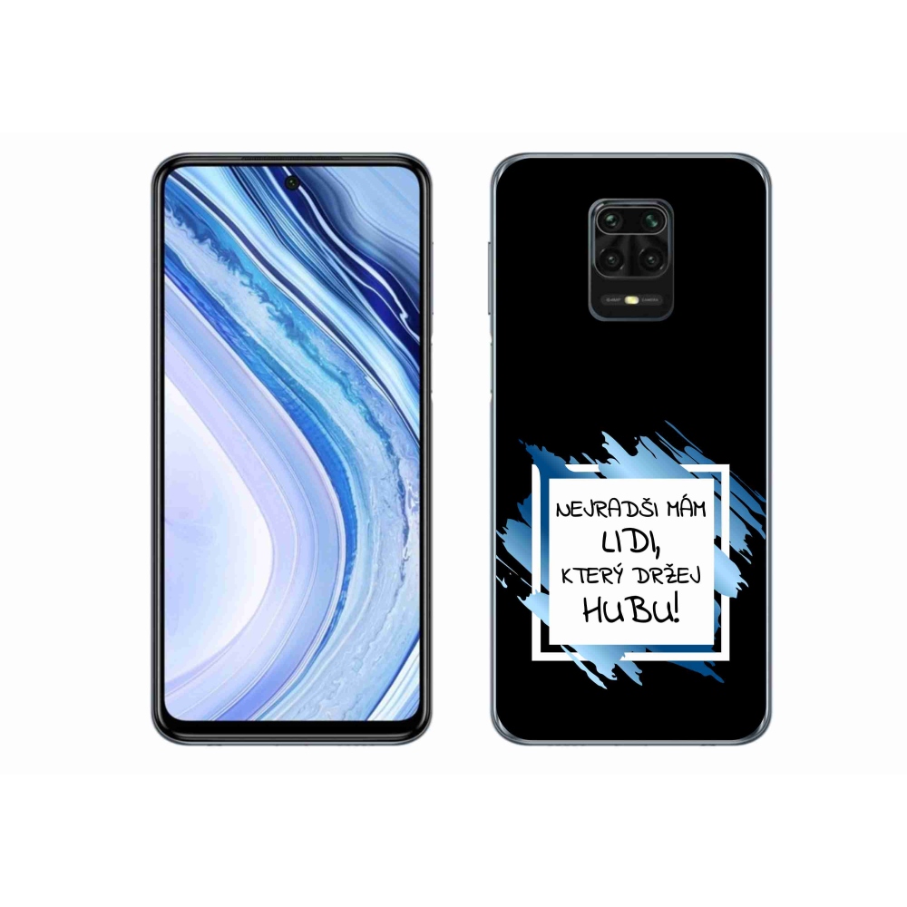 Gélový kryt mmCase na Xiaomi Redmi Note 9 Pro - vtipný text 7 bieločierne pozadie
