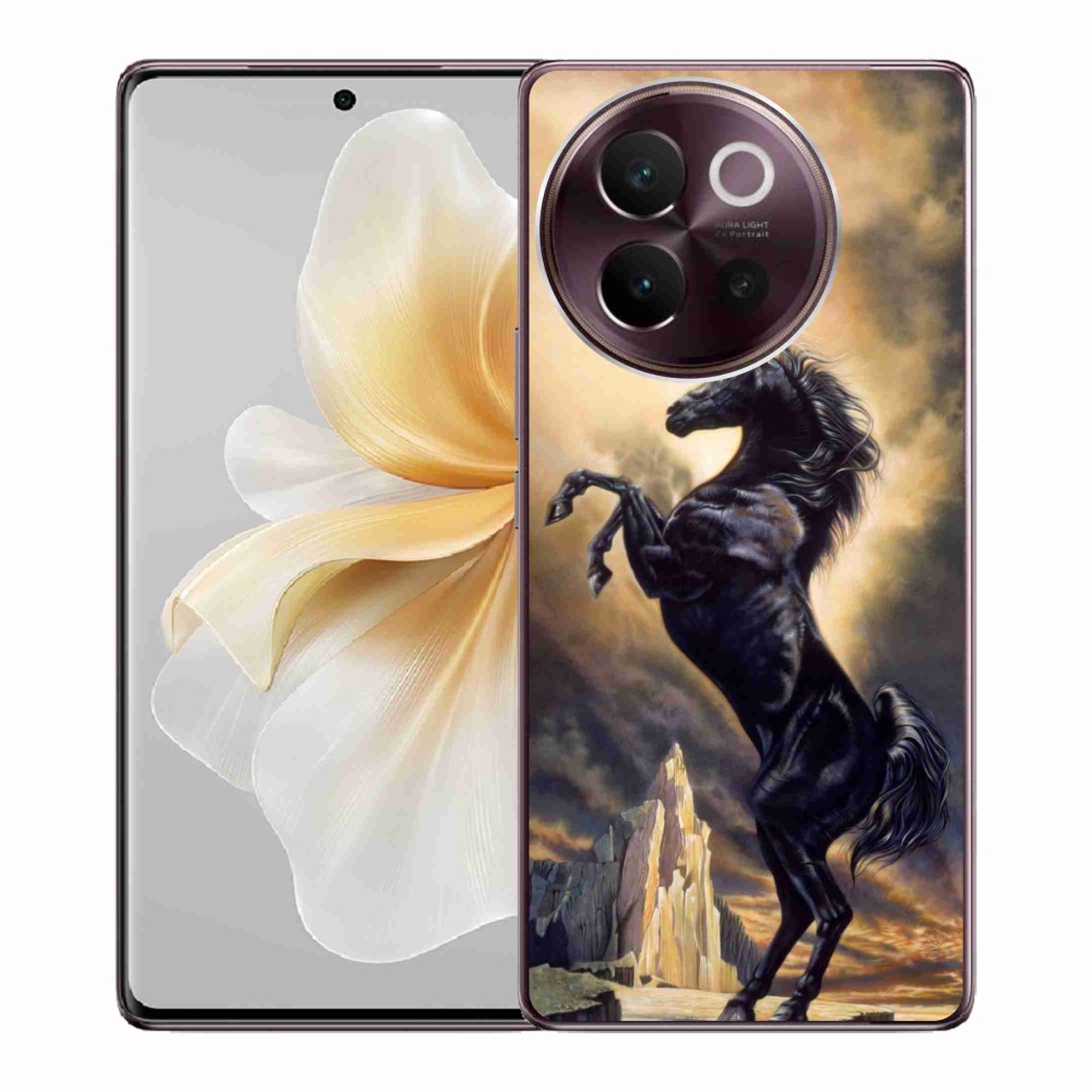 Gélový kryt mmCase na Vivo V40 Lite 5G - čierny kreslený kôň