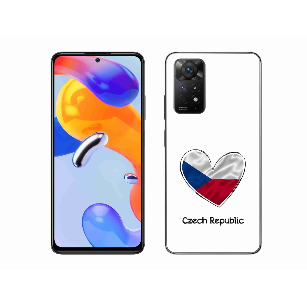 Gélový kryt mmCase na Xiaomi Redmi Note 11 Pro 4G/5G - vlajka srdca biele pozadie