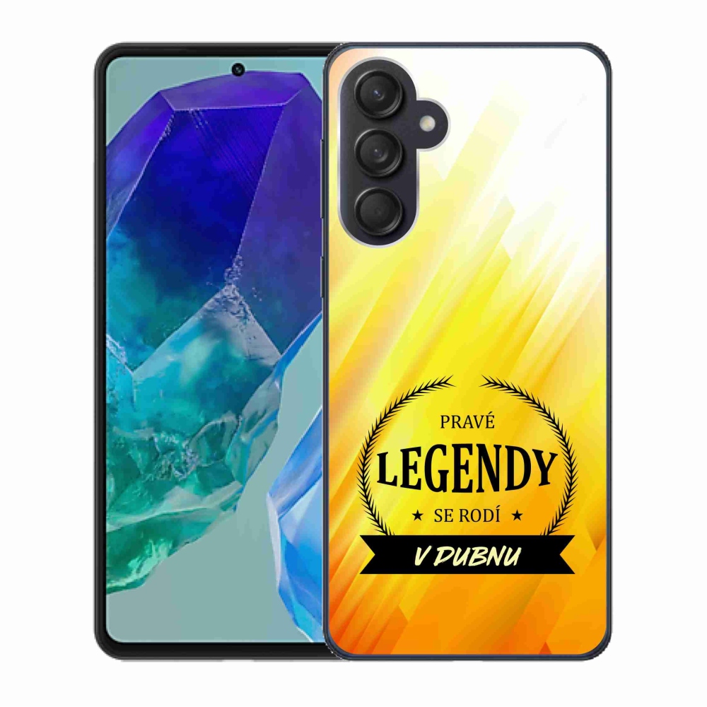 Gélový kryt mmCase na Samsung Galaxy M55 5G - legendy v apríli žlté pozadie