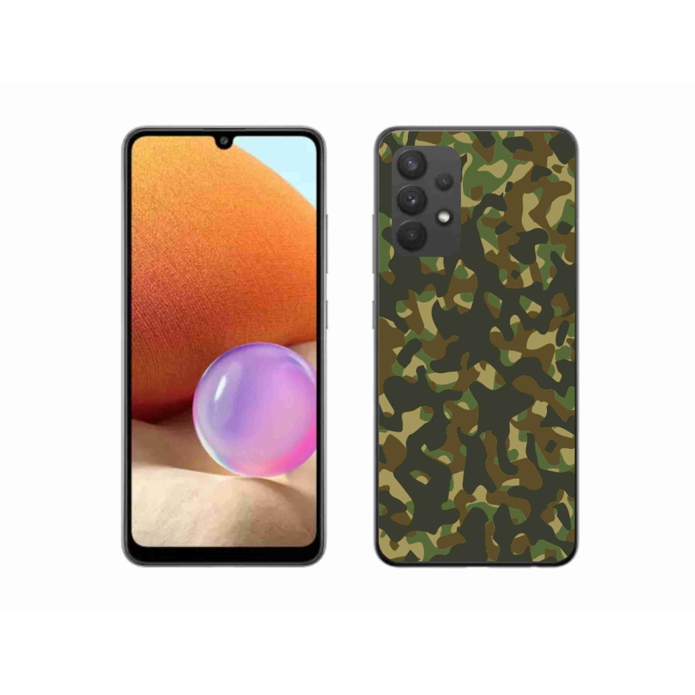 Gélový kryt mmCase na Samsung Galaxy A32 4G - maskáčový vzor 1