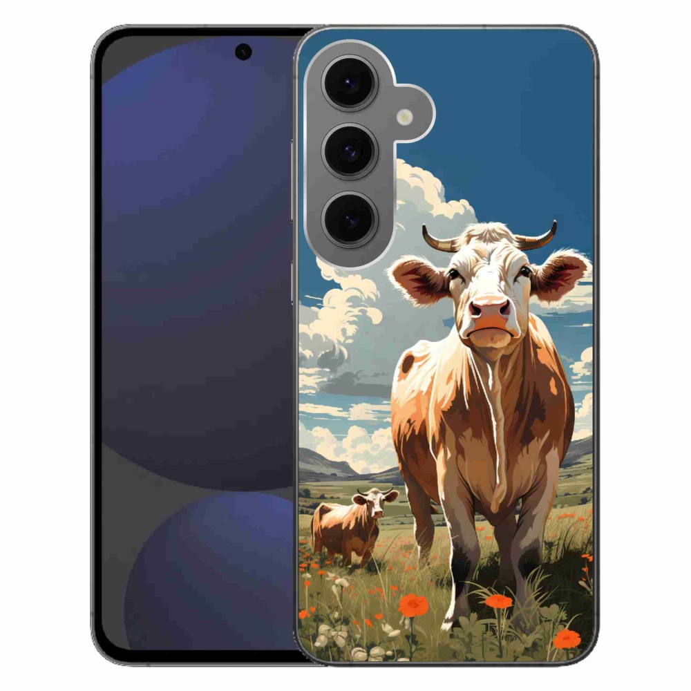 Gélový kryt mmCase na Samsung Galaxy S24 FE - kravy na lúke