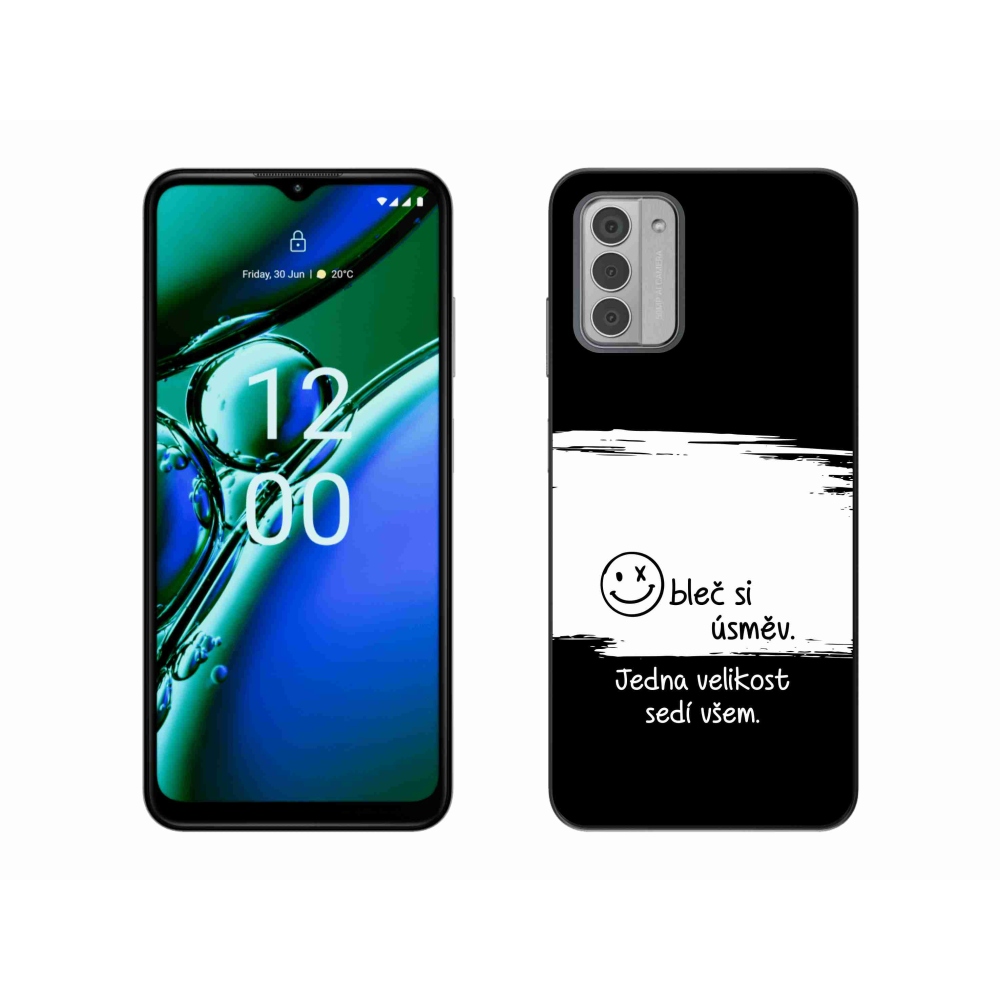Gélový kryt mmCase na Nokia G42 - vtipný text 8 bieločierne pozadie