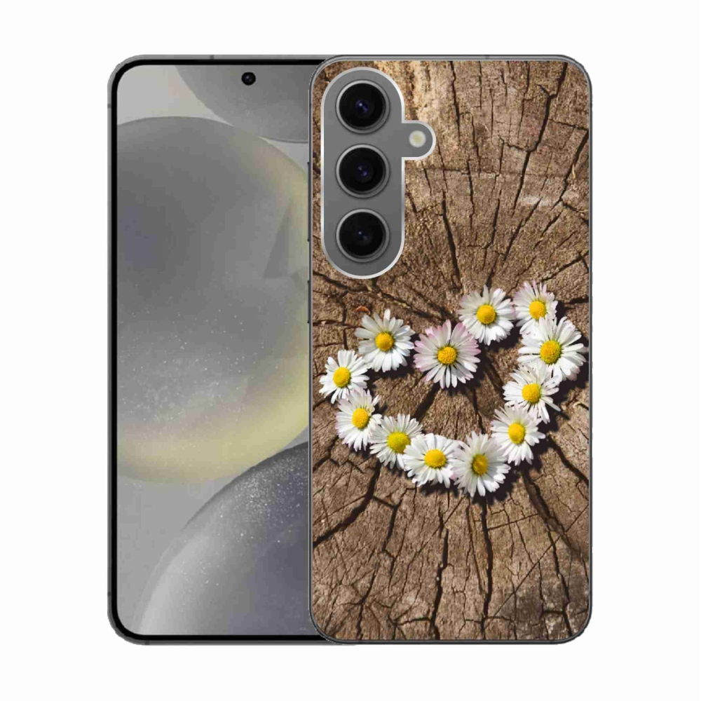 Gélový kryt mmCase na Samsung Galaxy S24 - srdce z margaréty