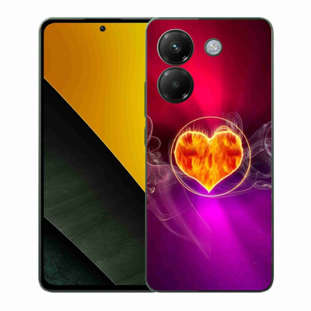 Gélový kryt mmCase na Xiaomi Poco M7 Pro 5G - ohnivé srdce