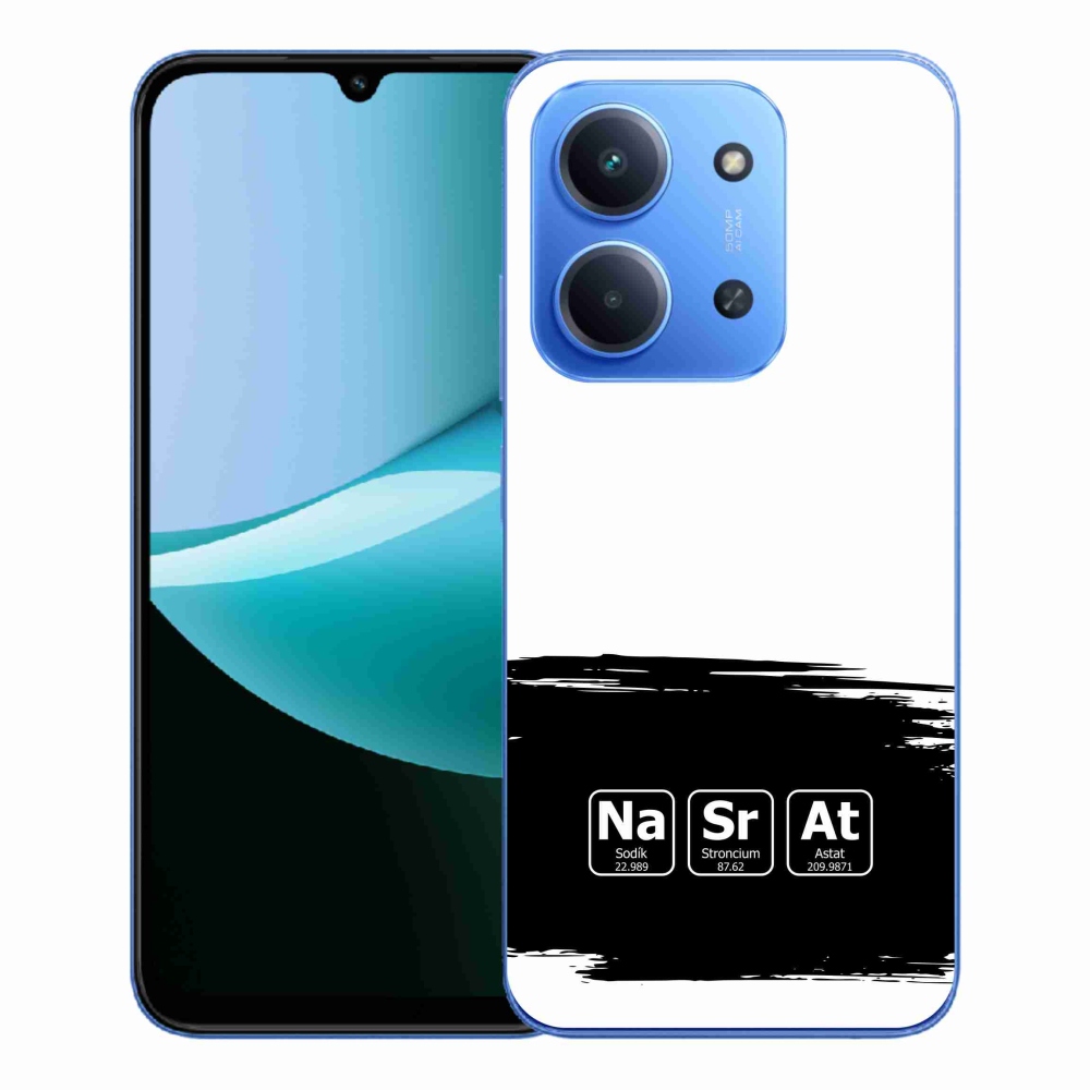 Gélový kryt mmCase na Xiaomi Redmi 15C 4G/5G (173mm) - chemické prvky čiernobiele pozadie