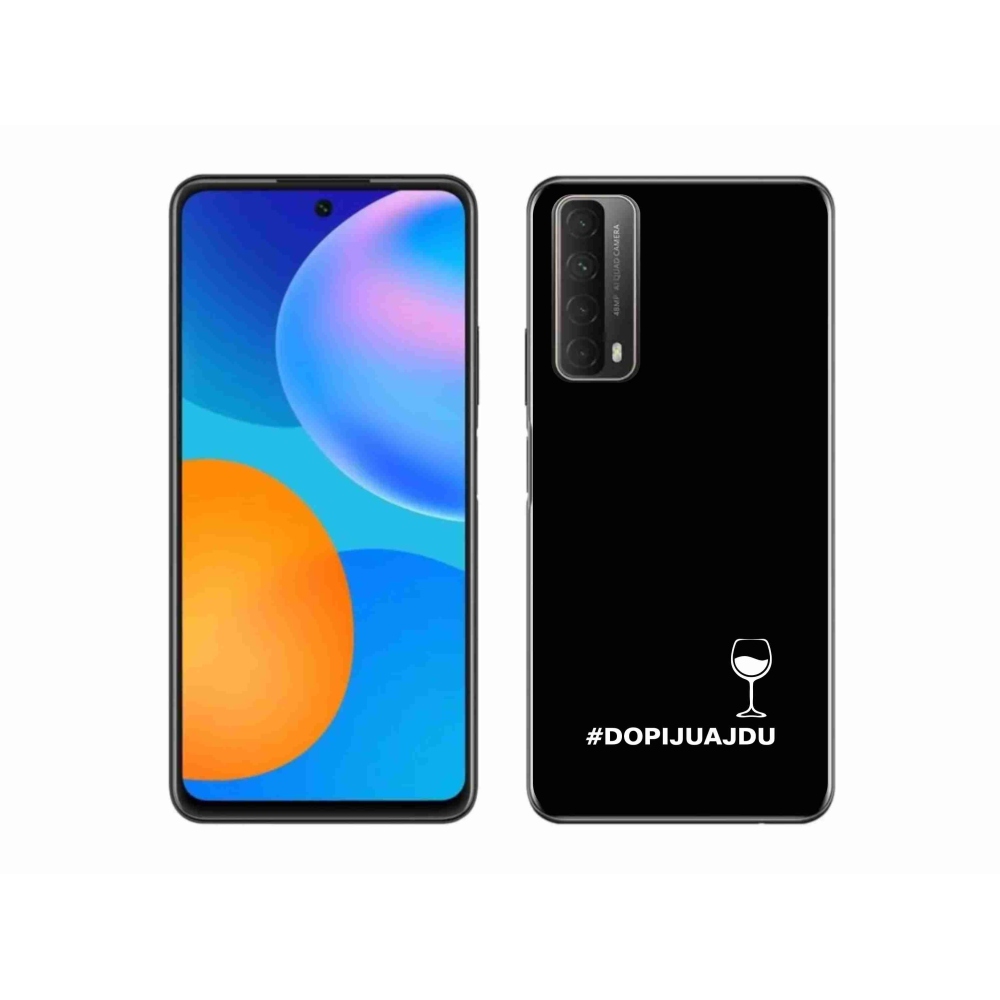 Gélový kryt mmCase na Huawei P Smart (2021) - vínny motív čierne pozadie