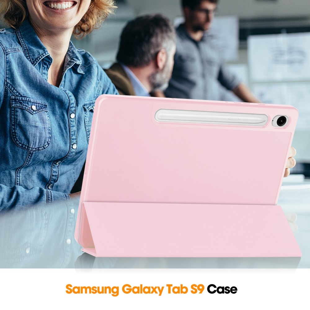 Case chytré zatváracie púzdro na Samsung Galaxy Tab S9 FE - ružové