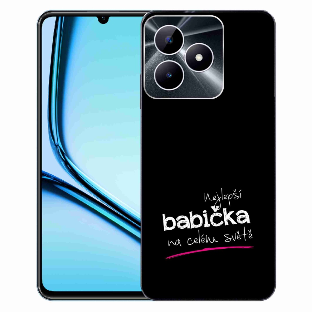 Gélový kryt mmCase na Realme Note 50 - najlepšia babička 4 čierne pozadie