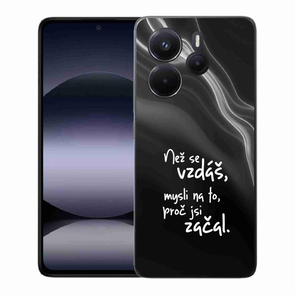 Gélový kryt mmCase na Xiaomi Redmi Note 14 - citát 2 čierne pozadie
