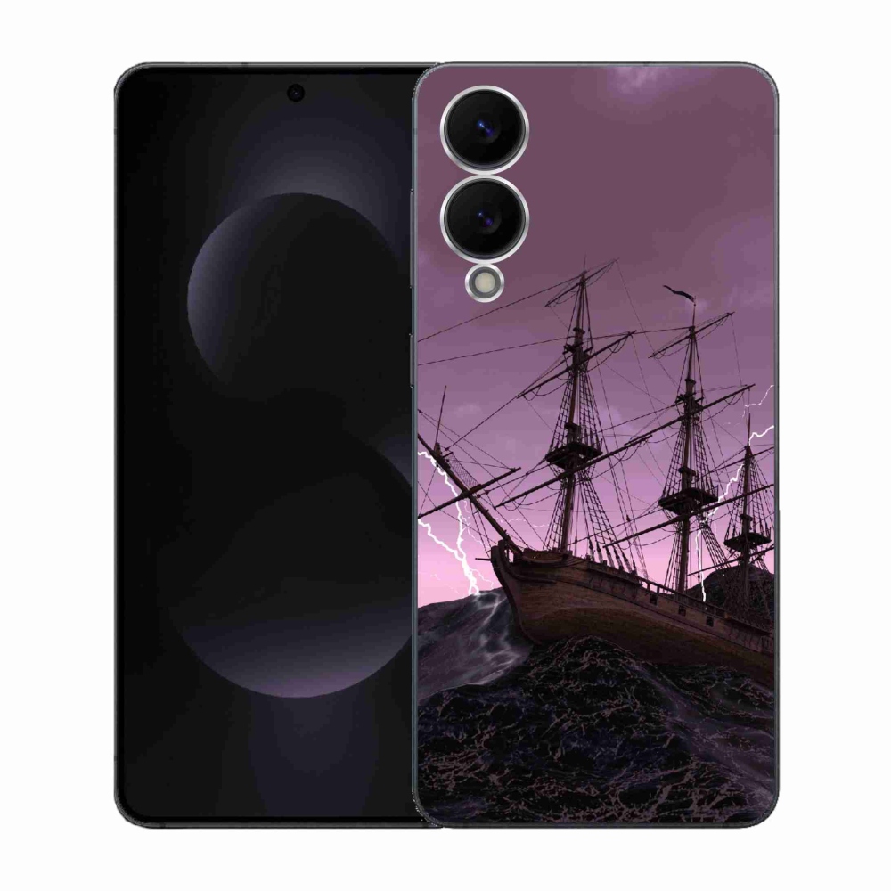 Gélový kryt mmCase na Samsung Galaxy S25 Edge - loď v búrke