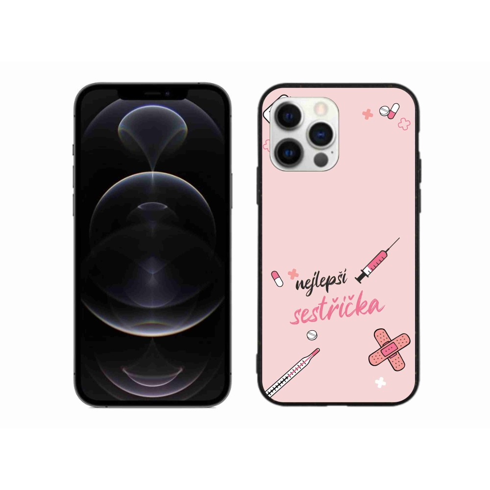 Gélový kryt mmCase na iPhone 12 Pro Max - najlepšia sestrička ružové pozadie