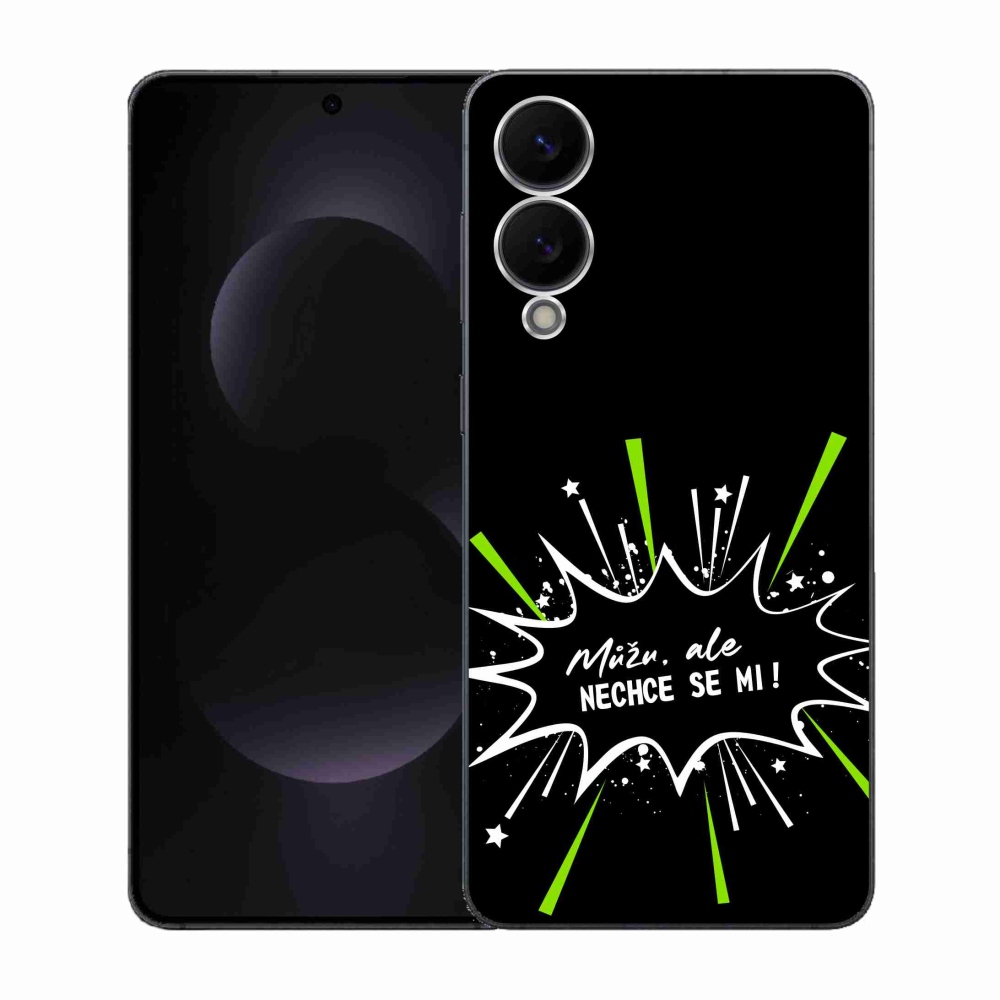 Gélový kryt mmCase na Samsung Galaxy S25 Edge - vtipný text 11 čierne pozadie