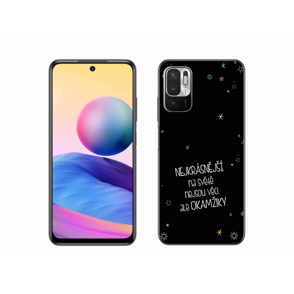 Gélový kryt mmCase na Xiaomi Redmi Note 10 5G - citát 4 čierne pozadie