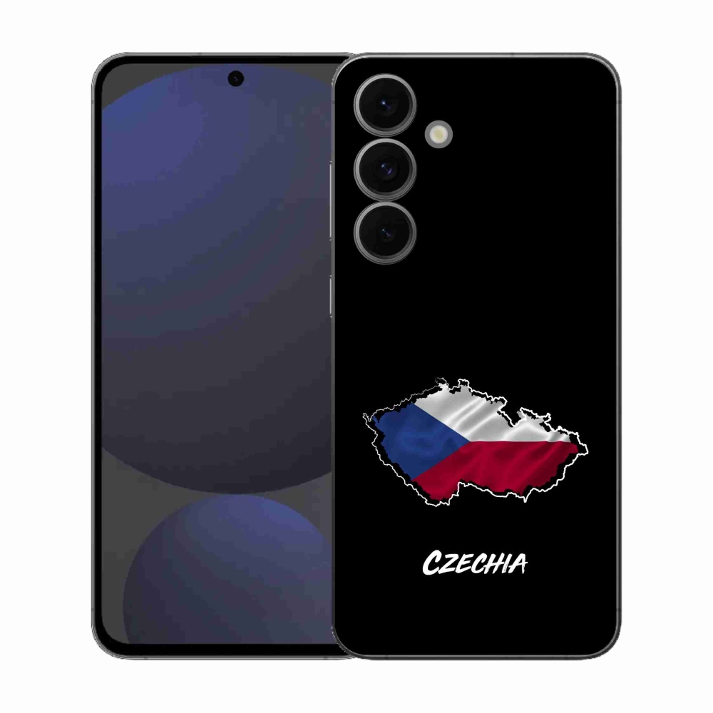 Gélový kryt mmCase na Samsung Galaxy S25 FE - Czechia čierne pozadie