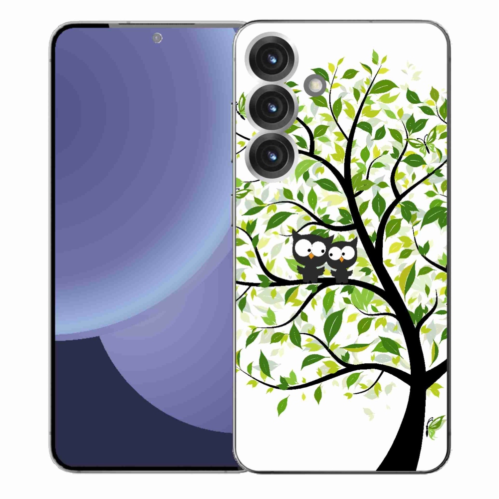 Gélový kryt mmCase na Samsung Galaxy S25+ - malej sovy na strome