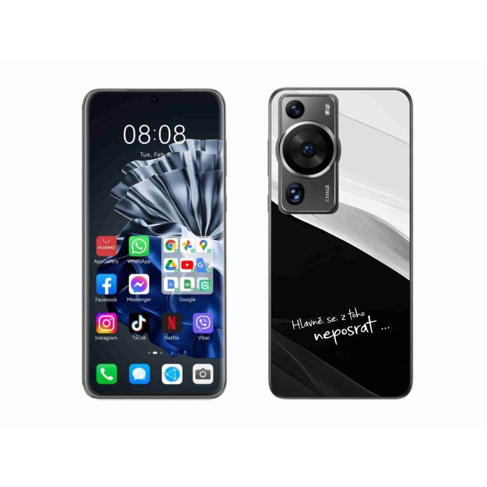 Gélový kryt mmCase na Huawei P60 Pro - vtipný text 13 čiernobiele pozadie