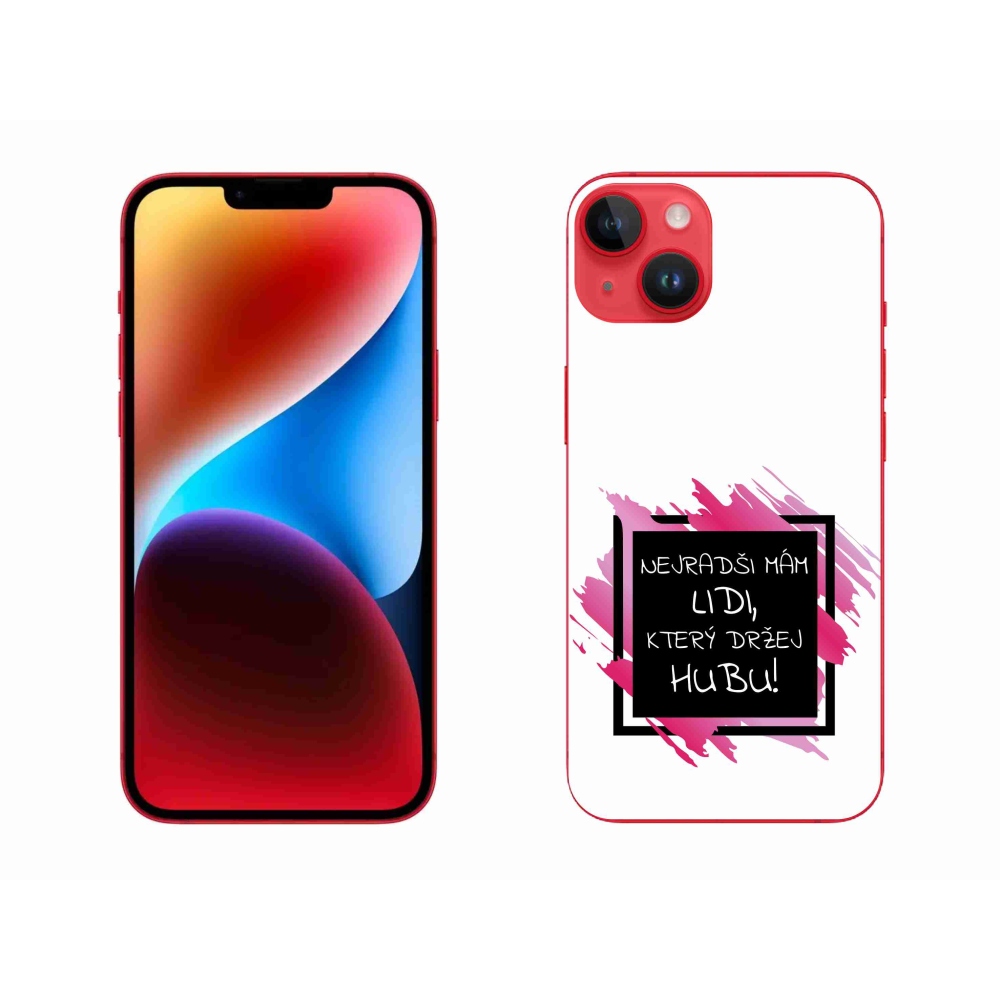 Gélový kryt mmCase na iPhone 14 Plus - vtipný text 7 čiernobiele pozadie