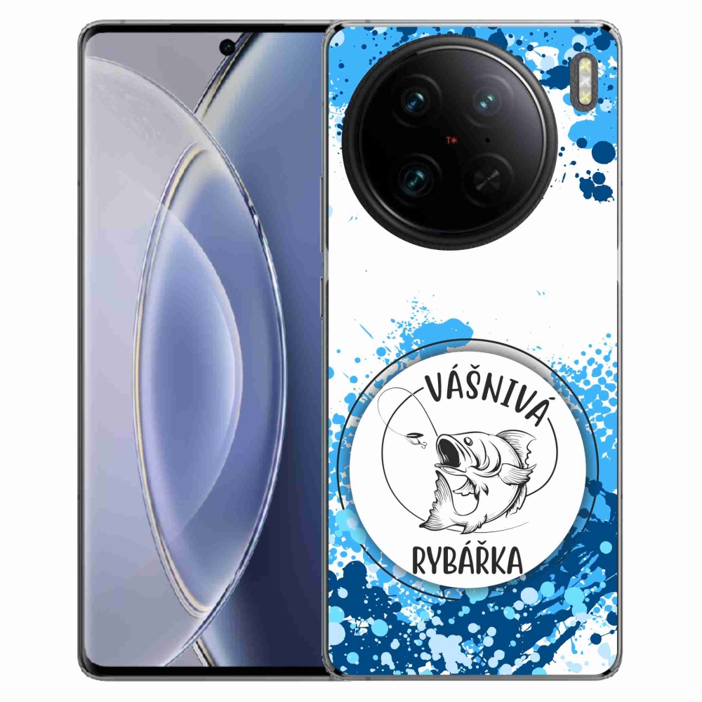 Gélový kryt mmCase na Vivo X90 Pro - vášnivá rybárka biele pozadie