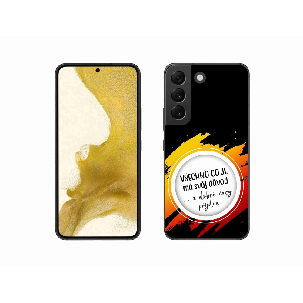 Gélový kryt mmCase na Samsung Galaxy S22 5G - citát 3 čierne pozadie