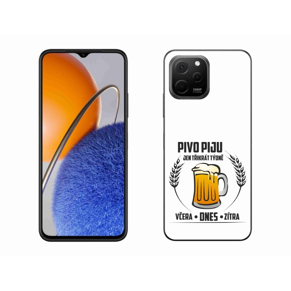 Gélový kryt mmCase na Huawei Nova Y61 - pivný motív biele pozadie