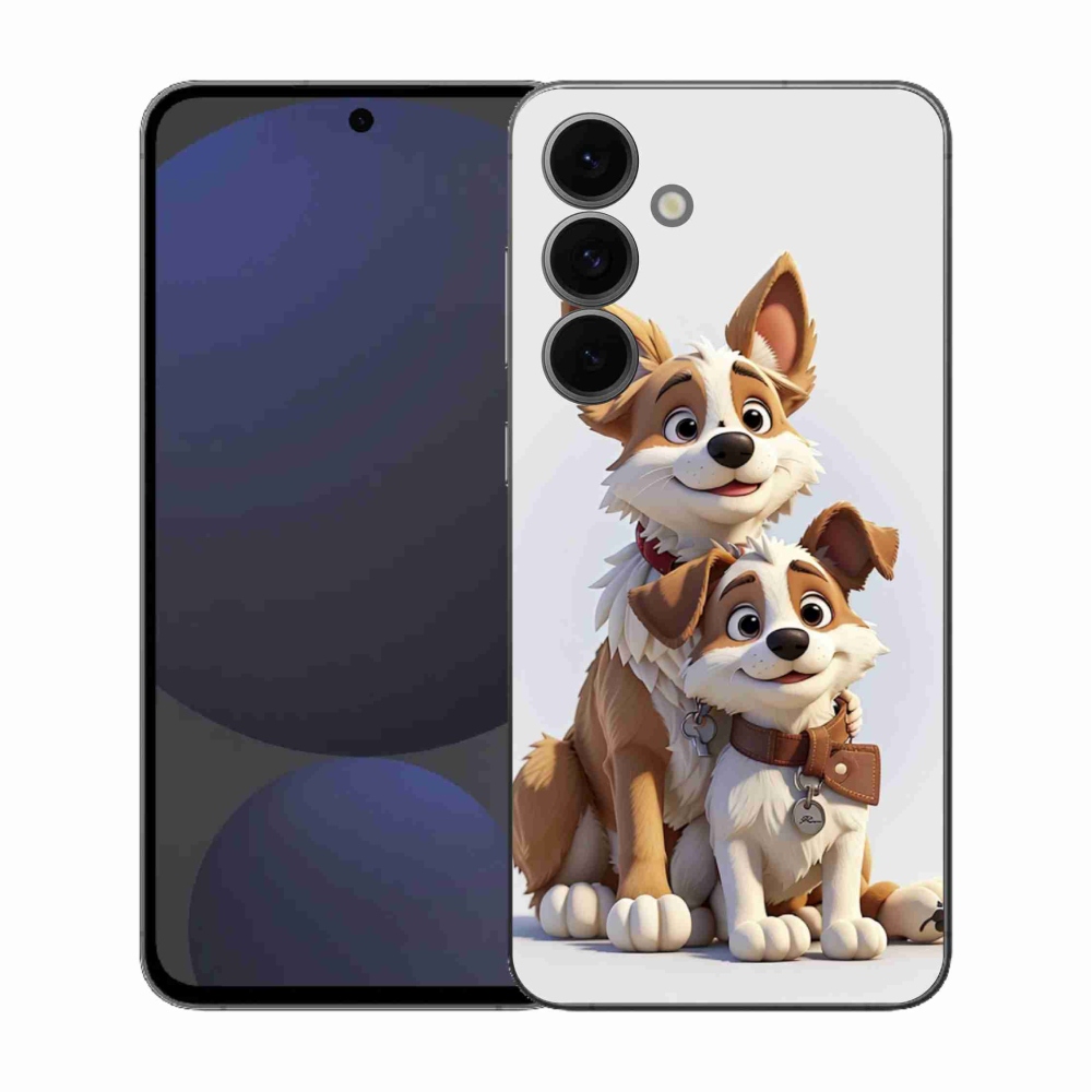 Gélový kryt mmCase na Samsung Galaxy S25 FE - kreslenie psy