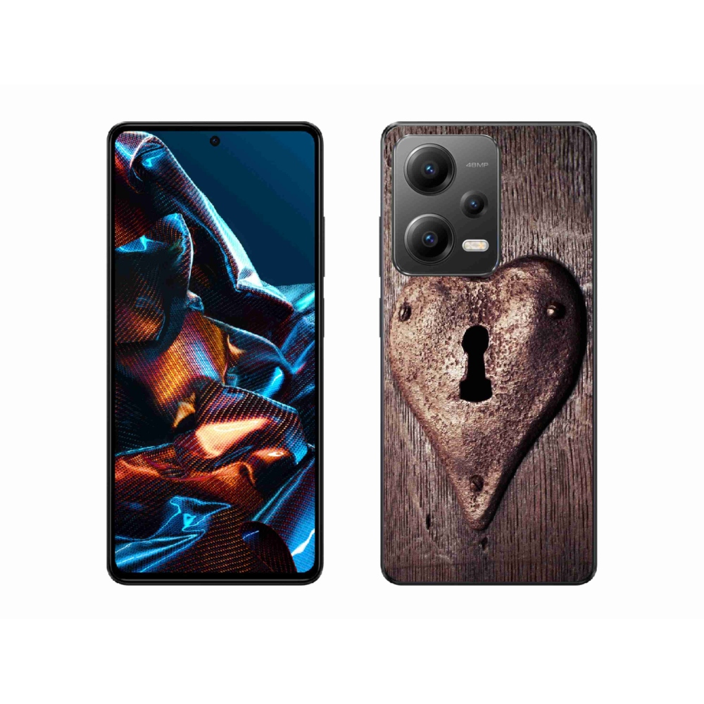 Gélový kryt mmCase na mobil Xiaomi Redmi Note 12 Pro 5G - zámok v tvare srdca