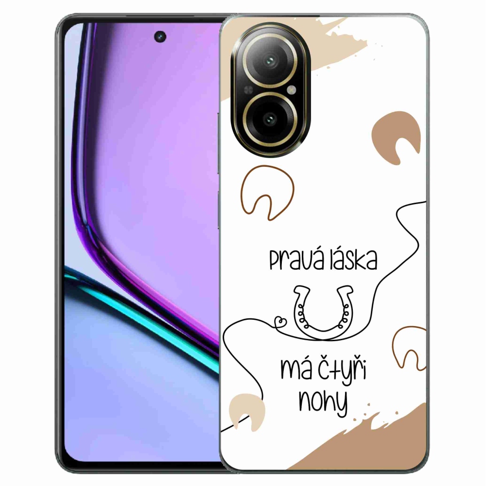 Gélový kryt mmCase na Realme C67 - konský motív biele pozadie