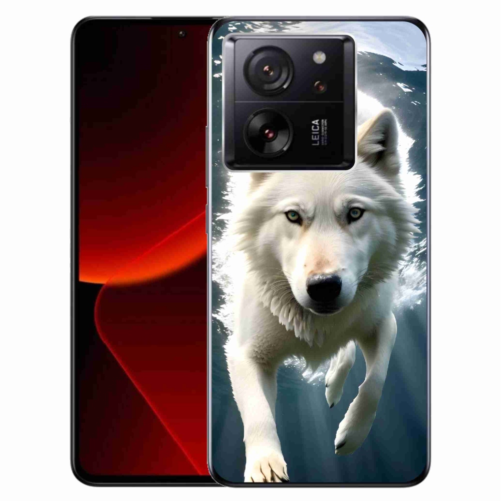 Gélový kryt mmCase na Xiaomi 13T/13T Pro - biely vlk