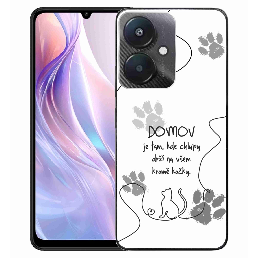 Gélový kryt mmCase na Xiaomi Redmi 13C 5G - mačacie motív biele pozadie