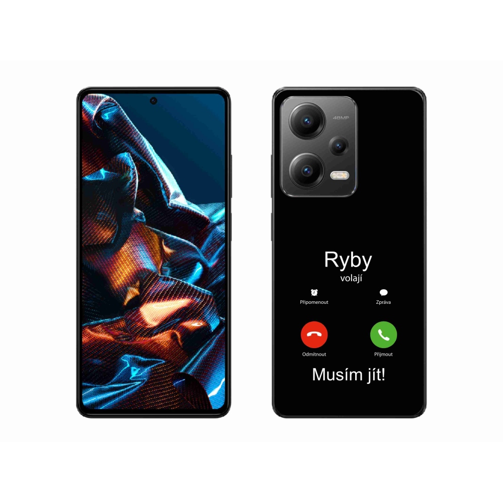 Gélový kryt mmCase na Xiaomi Redmi Note 12 Pro 5G - ryby volajú čierne pozadie