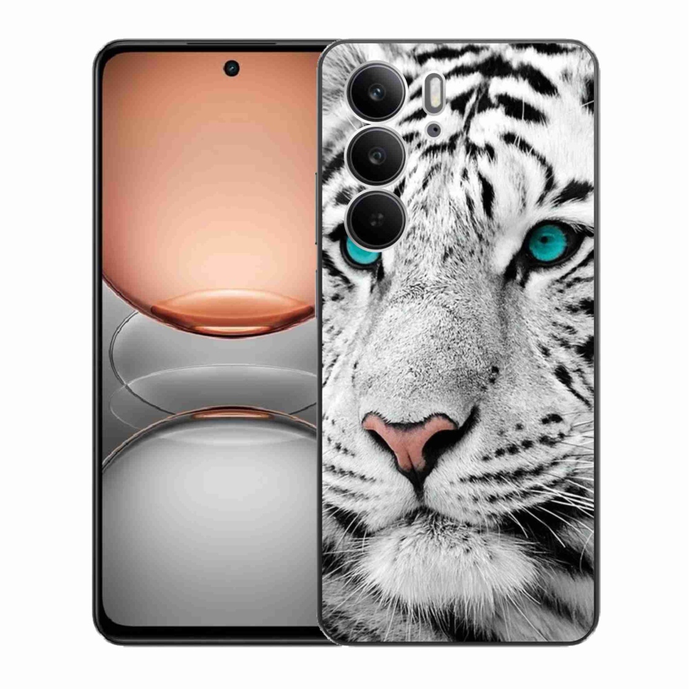Gélový kryt mmCase na Realme C75 - biely tiger