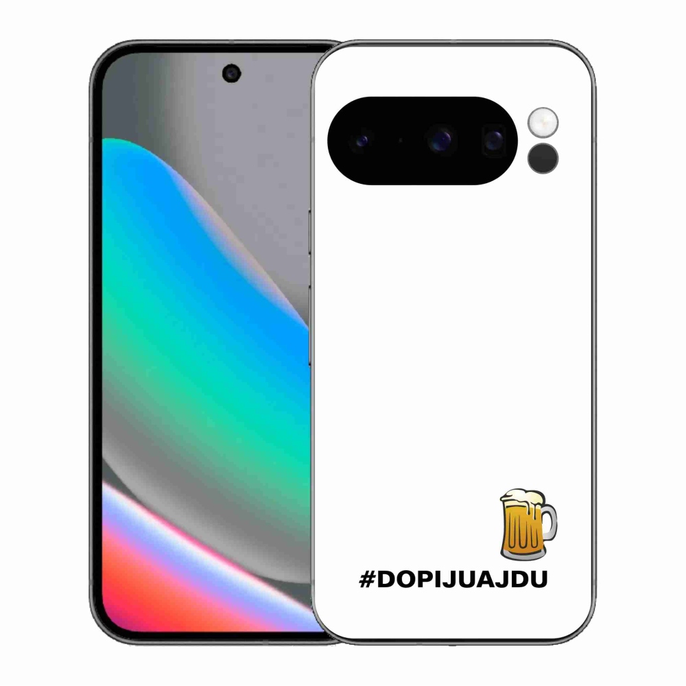 Gélový kryt mmCase na Google Pixel 10 Pro - pivný motív 1 biele pozadie