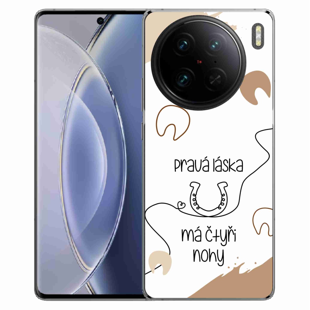 Gélový kryt mmCase na Vivo X90 Pro - konský motív biele pozadie