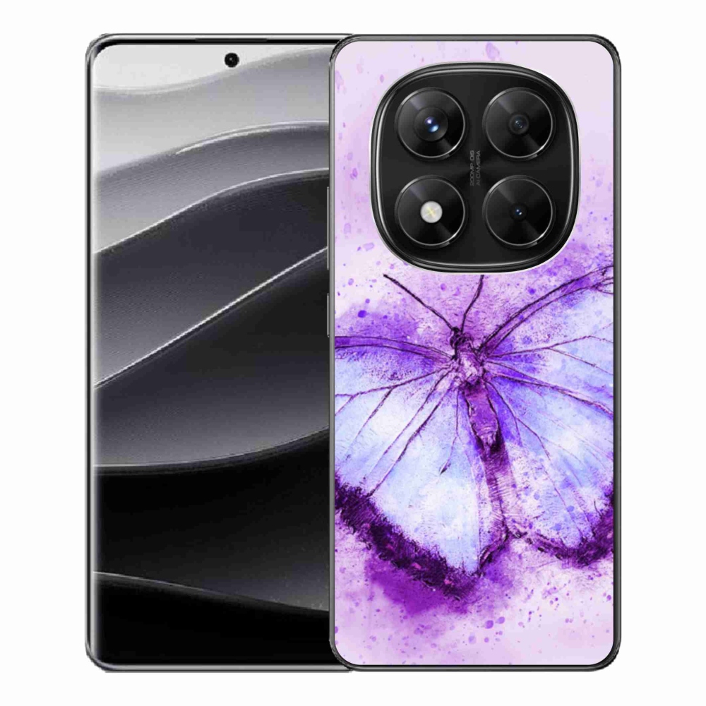 Gélový kryt mmCase na Xiaomi Redmi Note 14 Pro 5G/Poco X7 5G - fialový motýľ