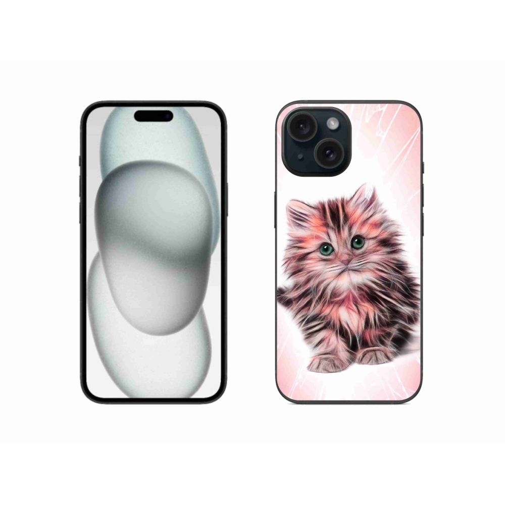 Gélový kryt mmCase na iPhone 15 - roztomilé mačiatko