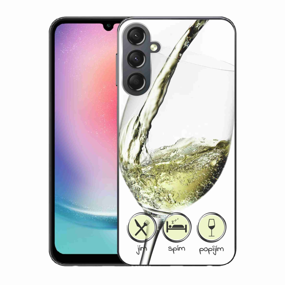 Gélový obal mmCase na Samsung Galaxy A24 - pohár vína bielej