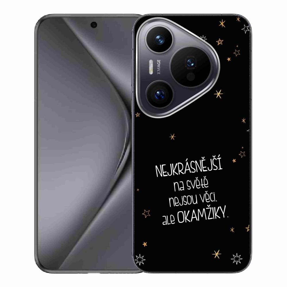 Gélový kryt mmCase na Huawei Pura 70 Pro - citát 4 čierne pozadie