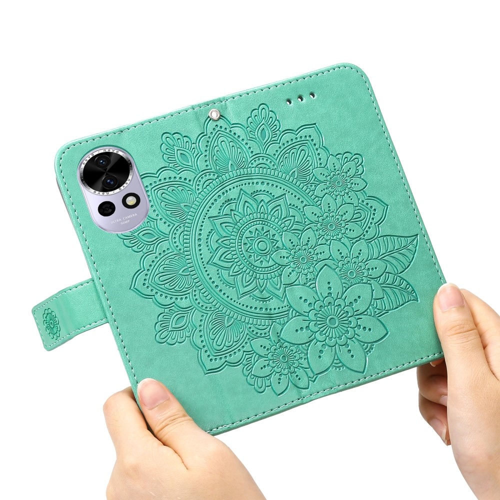 Mandala knižkové puzdro na Huawei Nova 13 5G - modrozelené