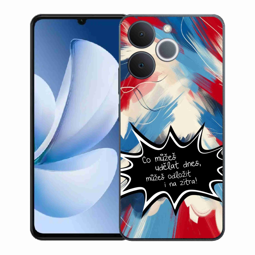 Gélový kryt mmCase na Realme Note 70T - vtipný text 9 čierne pozadie