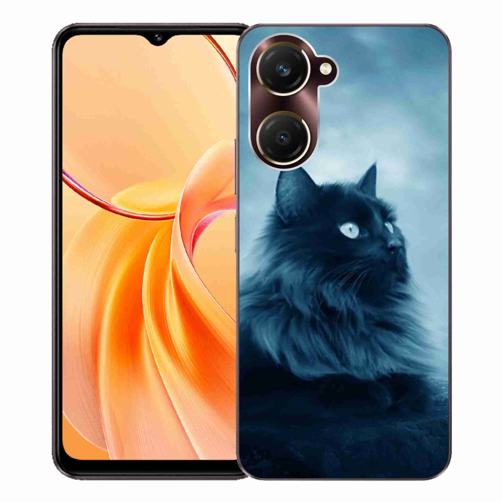 Gélový kryt mmCase na Vivo Y28s 5G - čierna mačka 1