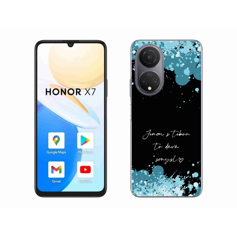 Gélový kryt mmCase na Honor X7 - zamilovaný text čierne pozadie