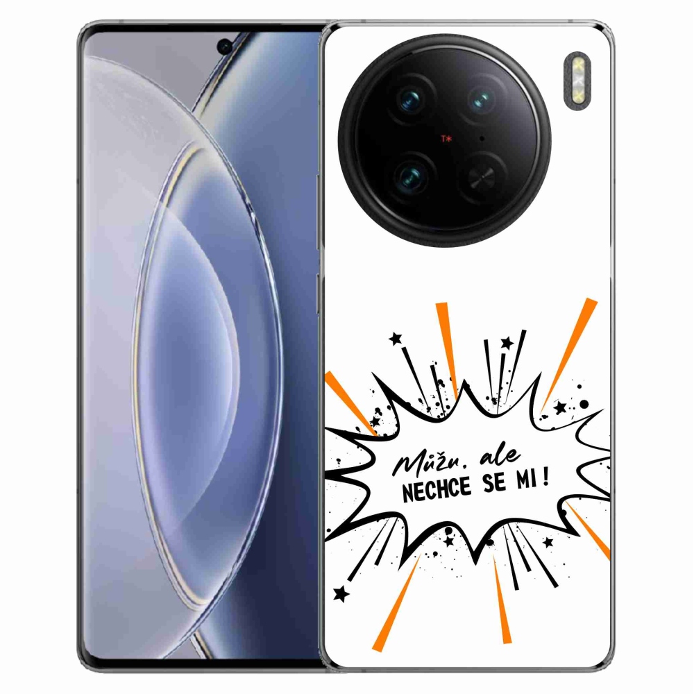 Gélový kryt mmCase na Vivo X90 Pro - vtipný text 11 biele pozadie