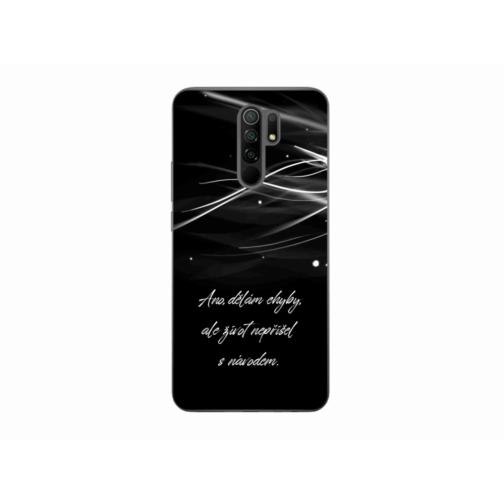 Gélový kryt mmCase na Xiaomi Redmi 9 - citát čierne pozadie