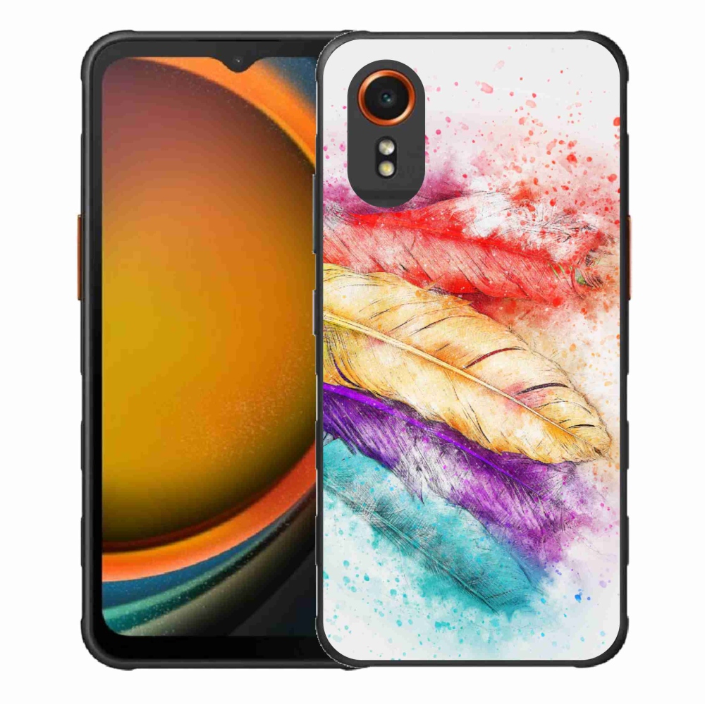 Gélový kryt mmCase na Samsung Galaxy Xcover 7 - farebné perie