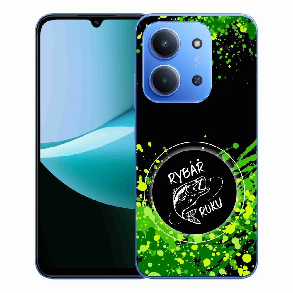 Gélový kryt mmCase na Xiaomi Redmi 15C 4G/5G (173mm) - rybár roku čierne pozadie