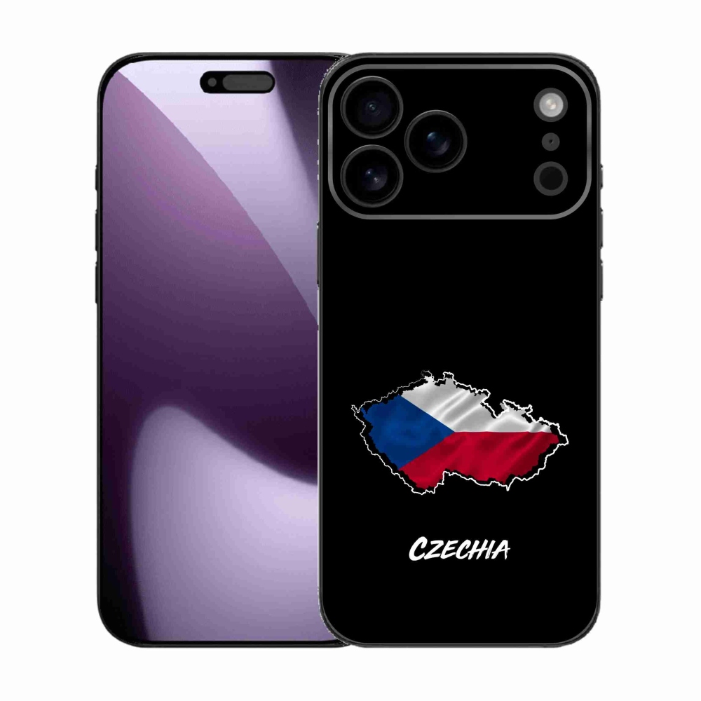 Gélový kryt mmCase na iPhone 17 Pro Max - Czechia čierne pozadie